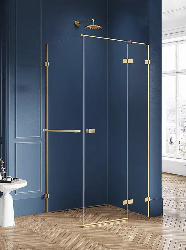 New Trendy Avexa Gold Brushed Kabina Prostokątna P 90x120x200 Czyste 6mm Active Shield (EXK-3051)